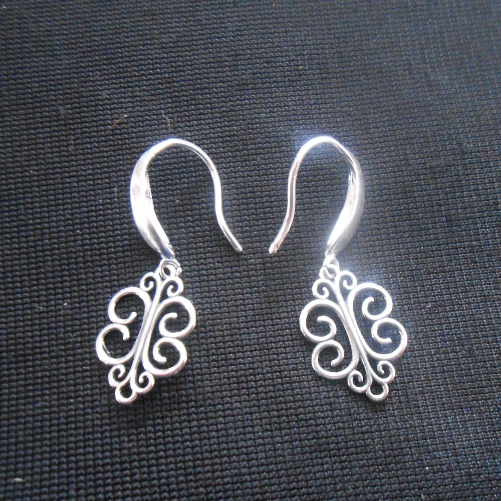 925 sterling silver swirl filligre earrings